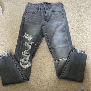 gray distressed jeans